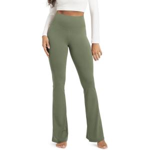 image:imageODODOS Cloud Feeling Flared Yoga Pants for Women High Waist Casual Bootleg Lounge Pants 3032 InseamDark Olive