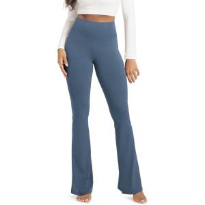image:imageODODOS Cloud Feeling Flared Yoga Pants for Women High Waist Casual Bootleg Lounge Pants 3032 InseamInk Blue