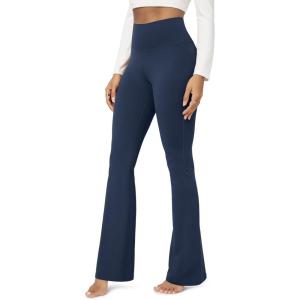 image:imageODODOS Cloud Feeling Flared Yoga Pants for Women High Waist Casual Bootleg Lounge Pants 3032 InseamNavy
