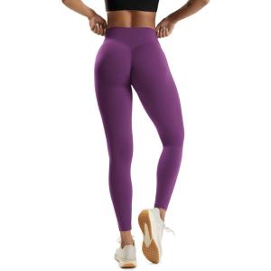 image:imageODODOS Hidden Scrunch Butt Lifting Leggings for Women  25 No Front Seam High Waist Booty Sculpting Yoga PantsPlum Purple