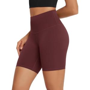 image:imageODODOS High Waist Workout Shorts for Women Tummy Control Workout Gym Athletic Biker Shorts68 InseamBurgundy