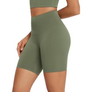 image:imageODODOS High Waist Workout Shorts for Women Tummy Control Workout Gym Athletic Biker Shorts68 InseamDark Olive