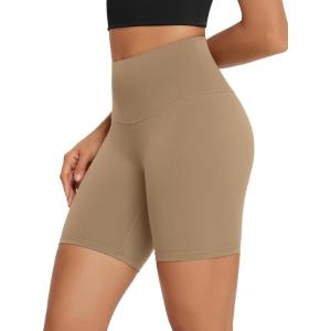image:imageODODOS High Waist Workout Shorts for Women Tummy Control Workout Gym Athletic Biker Shorts68 InseamLight Brown