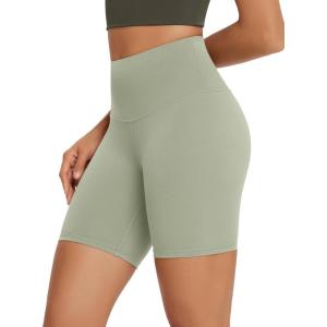 image:imageODODOS High Waist Workout Shorts for Women Tummy Control Workout Gym Athletic Biker Shorts68 InseamLime Stone