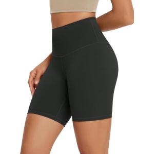 image:imageODODOS High Waist Workout Shorts for Women Tummy Control Workout Gym Athletic Biker Shorts68 InseamOnyx Black Grey