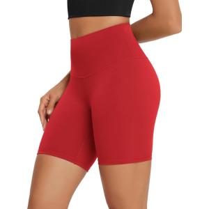 image:imageODODOS High Waist Workout Shorts for Women Tummy Control Workout Gym Athletic Biker Shorts68 InseamRed