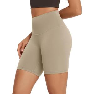 image:imageODODOS High Waist Workout Shorts for Women Tummy Control Workout Gym Athletic Biker Shorts68 InseamShaker Beige