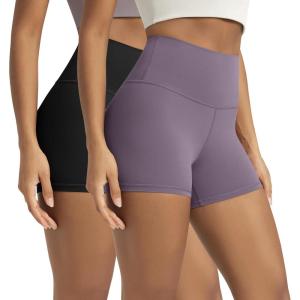 image:imageODODOS Lounge Yoga Shorts for Women 4  6  8 10 High Waist Buttery Soft Biker ShortsBlackash Violet