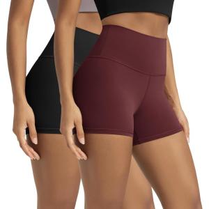 image:imageODODOS Lounge Yoga Shorts for Women 4  6  8 10 High Waist Buttery Soft Biker ShortsBlackburgundy