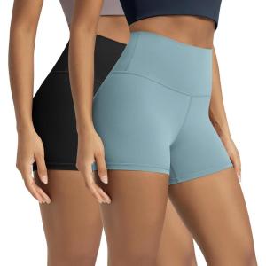 image:imageODODOS Lounge Yoga Shorts for Women 4  6  8 10 High Waist Buttery Soft Biker ShortsBlackchambray