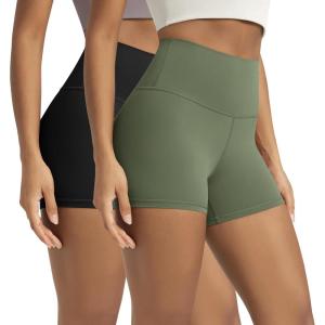 image:imageODODOS Lounge Yoga Shorts for Women 4  6  8 10 High Waist Buttery Soft Biker ShortsBlackdark Olive