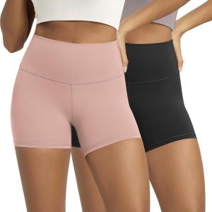 image:imageODODOS Lounge Yoga Shorts for Women 4  6  8 10 High Waist Buttery Soft Biker ShortsBlackdusty Pink
