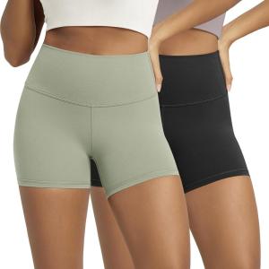 image:imageODODOS Lounge Yoga Shorts for Women 4  6  8 10 High Waist Buttery Soft Biker ShortsBlacklime Stone