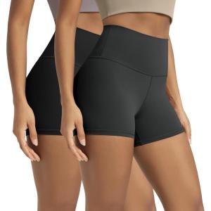 image:imageODODOS Lounge Yoga Shorts for Women 4  6  8 10 High Waist Buttery Soft Biker ShortsBlackonyx Black Grey
