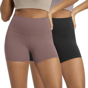 image:imageODODOS Lounge Yoga Shorts for Women 4  6  8 10 High Waist Buttery Soft Biker ShortsBlackpurple Taupe