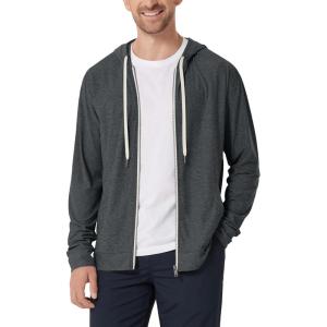 image:imageODODOS Mens FullZip Hoodie  odSTRATUM Tech Ultra Soft Outfit UPF 50 Performance Hooded Jacket with PocketsCharcoal Heather