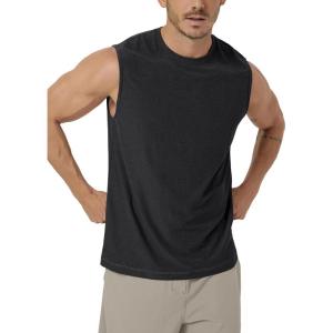 image:imageODODOS Mens Performance Tank Top  Ultra Soft odSTRATUM Tech Sleeveless Shirts Moisture Wicking UPF 50 Workout Muscle TeeBlack Heather