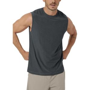 image:imageODODOS Mens Performance Tank Top  Ultra Soft odSTRATUM Tech Sleeveless Shirts Moisture Wicking UPF 50 Workout Muscle TeeCharcoal Heather