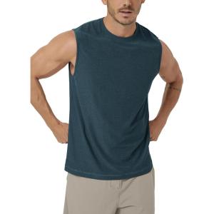 image:imageODODOS Mens Performance Tank Top  Ultra Soft odSTRATUM Tech Sleeveless Shirts Moisture Wicking UPF 50 Workout Muscle TeeNavy Heather