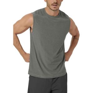 image:imageODODOS Mens Performance Tank Top  Ultra Soft odSTRATUM Tech Sleeveless Shirts Moisture Wicking UPF 50 Workout Muscle TeeSmoke Heather