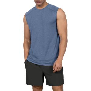 image:imageODODOS Mens Quick Dry Athletic Tank Tops UPF 50 Sun Protection SPF Workout Sleeveless Muscle ShirtsBlue Heather
