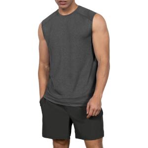 image:imageODODOS Mens Quick Dry Athletic Tank Tops UPF 50 Sun Protection SPF Workout Sleeveless Muscle ShirtsCharcoal Heather
