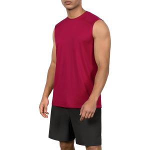 image:imageODODOS Mens Quick Dry Athletic Tank Tops UPF 50 Sun Protection SPF Workout Sleeveless Muscle ShirtsCrimson