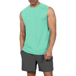 image:imageODODOS Mens Quick Dry Athletic Tank Tops UPF 50 Sun Protection SPF Workout Sleeveless Muscle ShirtsJade Heather