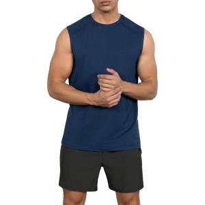 image:imageODODOS Mens Quick Dry Athletic Tank Tops UPF 50 Sun Protection SPF Workout Sleeveless Muscle ShirtsNavy Heather