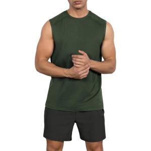 image:imageODODOS Mens Quick Dry Athletic Tank Tops UPF 50 Sun Protection SPF Workout Sleeveless Muscle ShirtsOlive Green Heather