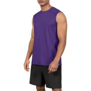 image:imageODODOS Mens Quick Dry Athletic Tank Tops UPF 50 Sun Protection SPF Workout Sleeveless Muscle ShirtsPurple