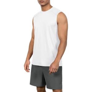 image:imageODODOS Mens Quick Dry Athletic Tank Tops UPF 50 Sun Protection SPF Workout Sleeveless Muscle ShirtsWhite