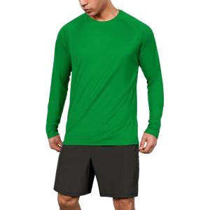 image:imageODODOS Mens Quick Dry Long Sleeve Shirts UPF 50 Sun Protection SPF Athletic Tops Workout Fishing TShirtsGreen