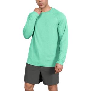 image:imageODODOS Mens Quick Dry Long Sleeve Shirts UPF 50 Sun Protection SPF Athletic Tops Workout Fishing TShirtsJade Heather