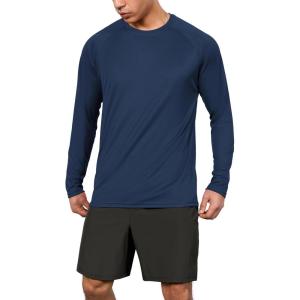 image:imageODODOS Mens Quick Dry Long Sleeve Shirts UPF 50 Sun Protection SPF Athletic Tops Workout Fishing TShirtsNavy