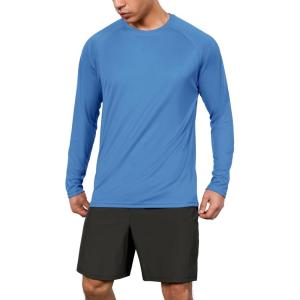 image:imageODODOS Mens Quick Dry Long Sleeve Shirts UPF 50 Sun Protection SPF Athletic Tops Workout Fishing TShirtsSky Blue