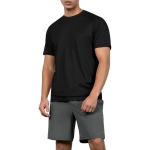 image:imageODODOS Mens Quick Dry Short Sleeve Shirts UPF 50 Sun Protection SPF Athletic Tops Workout TShirtsBlack