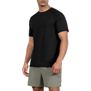 image:imageODODOS Mens Quick Dry Short Sleeve Shirts UPF 50 Sun Protection SPF Athletic Tops Workout TShirtsBlack Heather