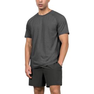 image:imageODODOS Mens Quick Dry Short Sleeve Shirts UPF 50 Sun Protection SPF Athletic Tops Workout TShirtsCharcoal Heather
