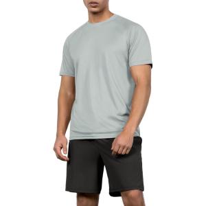image:imageODODOS Mens Quick Dry Short Sleeve Shirts UPF 50 Sun Protection SPF Athletic Tops Workout TShirtsGrey
