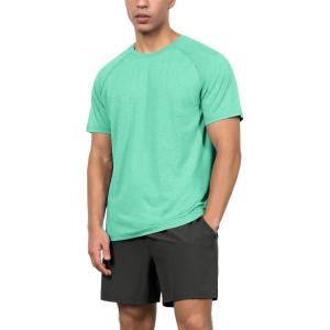 image:imageODODOS Mens Quick Dry Short Sleeve Shirts UPF 50 Sun Protection SPF Athletic Tops Workout TShirtsJade Heather