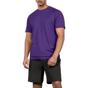 image:imageODODOS Mens Quick Dry Short Sleeve Shirts UPF 50 Sun Protection SPF Athletic Tops Workout TShirtsPurple