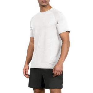 image:imageODODOS Mens Quick Dry Short Sleeve Shirts UPF 50 Sun Protection SPF Athletic Tops Workout TShirtsWhite Heather