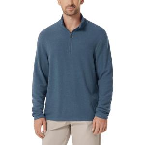 image:imageODODOS Mens Stretch Fleece HalfZip Sweatshirts  UltraSoft Cozy Warm Long Sleeve Shirt Mock Neck Pullover TopsBijou Blue Heather