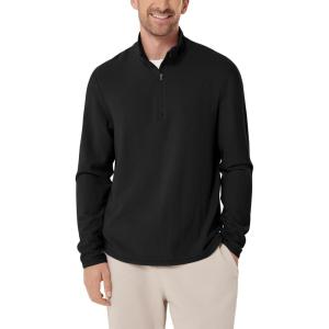 image:imageODODOS Mens Stretch Fleece HalfZip Sweatshirts  UltraSoft Cozy Warm Long Sleeve Shirt Mock Neck Pullover TopsBlack