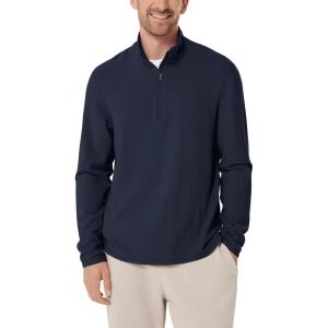 image:imageODODOS Mens Stretch Fleece HalfZip Sweatshirts  UltraSoft Cozy Warm Long Sleeve Shirt Mock Neck Pullover TopsNavy