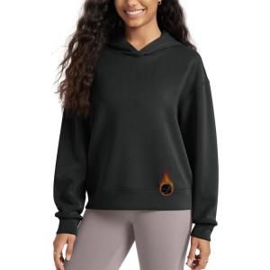 image:imageODODOS Modal Soft Fleece Lined Hoodie for Women Long Sleeve RelaxedFit Pullover Casual Basic SweatshirtBlack