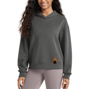 image:imageODODOS Modal Soft Fleece Lined Hoodie for Women Long Sleeve RelaxedFit Pullover Casual Basic SweatshirtCharcoal