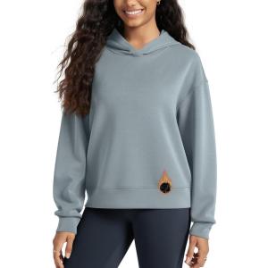 image:imageODODOS Modal Soft Fleece Lined Hoodie for Women Long Sleeve RelaxedFit Pullover Casual Basic SweatshirtGrey Blue