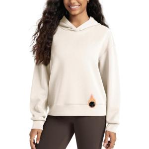 image:imageODODOS Modal Soft Fleece Lined Hoodie for Women Long Sleeve RelaxedFit Pullover Casual Basic SweatshirtIvory